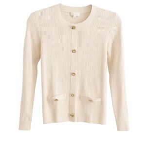 Elegant Cream Button-Up Sweater